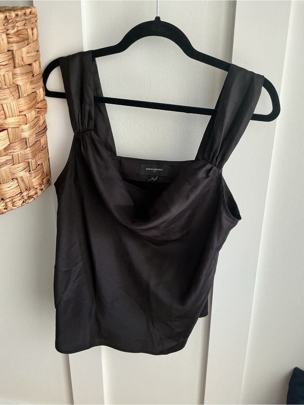 Banana Republic Black Satin Cowl Neck Cami